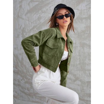 Women s Solid Color Simple Style Daily Long Sleeve Jacket