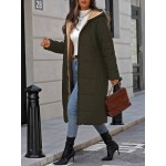 Women s Fleece Lined Hooded Zip Up Long Sleeve Regular Winter Coat With Pockets