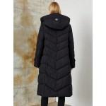 Pocket Side Belt Hooded Padded Coat