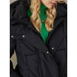 Pocket Side Belt Hooded Padded Coat