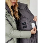 Women Contrasting Zip Up Drawstring Hooded Casual Jacket