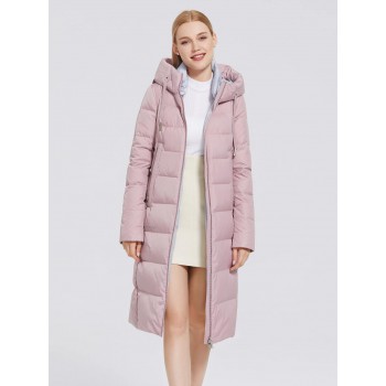 Zipper Front Drawstring Detail Padded Coat