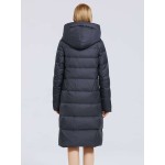 Zipper Front Drawstring Detail Padded Coat