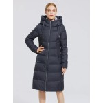 Zipper Front Drawstring Detail Padded Coat