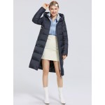 Zipper Front Drawstring Detail Padded Coat