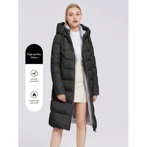 Zip Up Drawstring Hooded Padded Coat