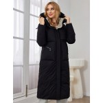 Zip Pocket Hooded Padded Coat