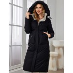 Zip Pocket Hooded Padded Coat