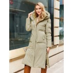 Flap Pocket Hooded Padded Coat