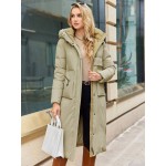 Flap Pocket Hooded Padded Coat