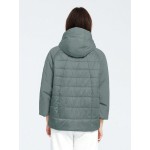 Zip Up Drawstring Hooded Padded Coat