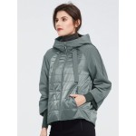 Zip Up Drawstring Hooded Padded Coat