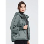 Zip Up Drawstring Hooded Padded Coat