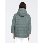 Zip Up Raglan Sleeve Hooded Padded Coat