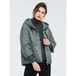 Zip Up Raglan Sleeve Hooded Padded Coat