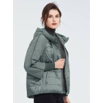 Zip Up Raglan Sleeve Hooded Padded Coat