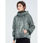 Zip Up Raglan Sleeve Hooded Padded Coat