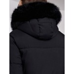 High End Detachable Large Fur Collar Hooded Women s Winter Short Padded Coat