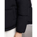 High End Detachable Large Fur Collar Hooded Women s Winter Short Padded Coat