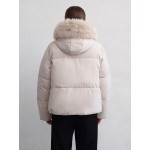 High End Detachable Large Fur Collar Hooded Women s Winter Short Padded Coat