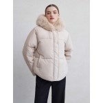 High End Detachable Large Fur Collar Hooded Women s Winter Short Padded Coat