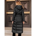 High Quality Solid Color Hooded Slim Winter Long Padded Coat