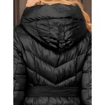 High Quality Solid Color Hooded Slim Winter Long Padded Coat