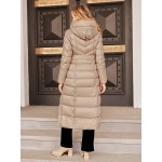 High Quality Solid Color Hooded Slim Winter Long Padded Coat