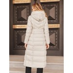 High Quality Solid Color Hooded Slim Winter Long Padded Coat