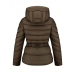 Women s Simple Padded Coat With Hood Elegant And Warm Comes With A Belt Autumn Winter