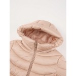 Women s Minimalist Padded Coat With Elegant Hood And Warm Lining Comes With A Waist Belt Autumn Winter