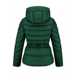 Women s Simple Padded Coat With Hood Elegant And Warm Comes With Waist Belt Fall Winter