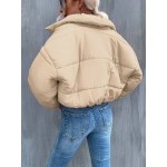 Zip Up Crop Padded Coat For Winter