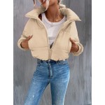 Zip Up Crop Padded Coat For Winter