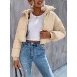 Zip Up Crop Padded Coat For Winter