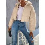 Zip Up Crop Padded Coat For Winter